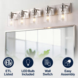 Irving Seeded Glass/Iron Modern Contemporary LED Vanity Light