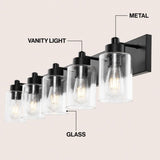 Irving Seeded Glass/Iron Modern Contemporary LED Vanity Light