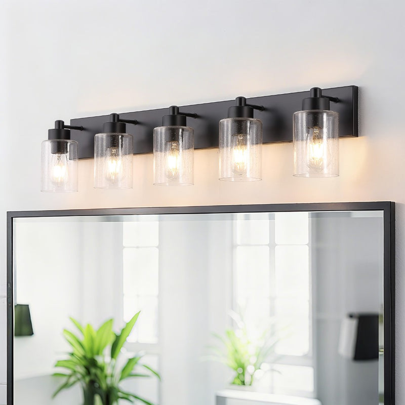 Irving Seeded Glass/Iron Modern Contemporary LED Vanity Light