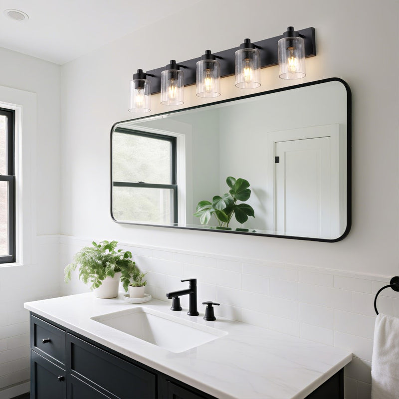 Irving Seeded Glass/Iron Modern Contemporary LED Vanity Light