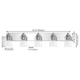 Irving Seeded Glass/Iron Modern Contemporary LED Vanity Light