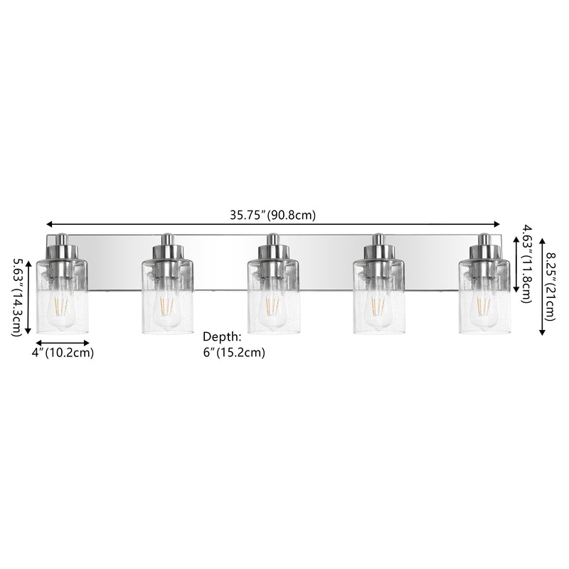 Irving Seeded Glass/Iron Modern Contemporary LED Vanity Light