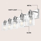 Irving Seeded Glass/Iron Modern Contemporary LED Vanity Light