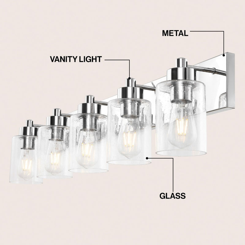 Irving Seeded Glass/Iron Modern Contemporary LED Vanity Light