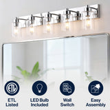 Irving Seeded Glass/Iron Modern Contemporary LED Vanity Light
