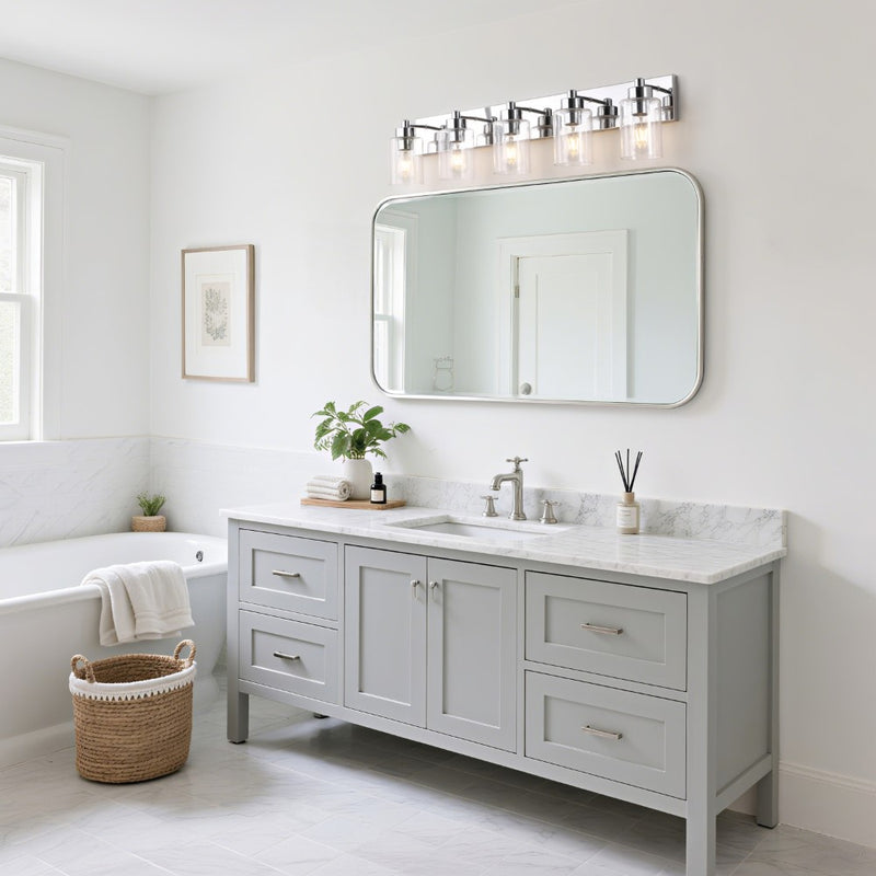 Irving Seeded Glass/Iron Modern Contemporary LED Vanity Light