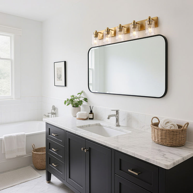Irving Seeded Glass/Iron Modern Contemporary LED Vanity Light