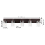 Irving Seeded Glass/Iron Modern Contemporary LED Vanity Light