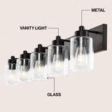 Irving Seeded Glass/Iron Modern Contemporary LED Vanity Light