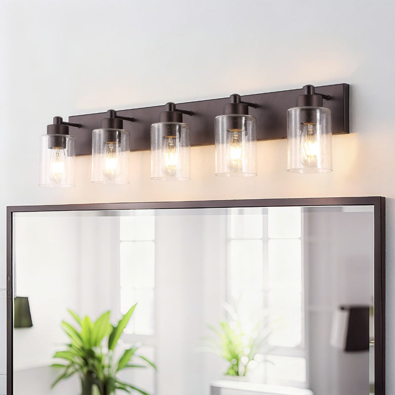 Irving Seeded Glass/Iron Modern Contemporary LED Vanity Light