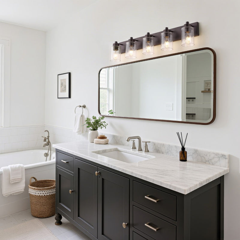 Irving Seeded Glass/Iron Modern Contemporary LED Vanity Light