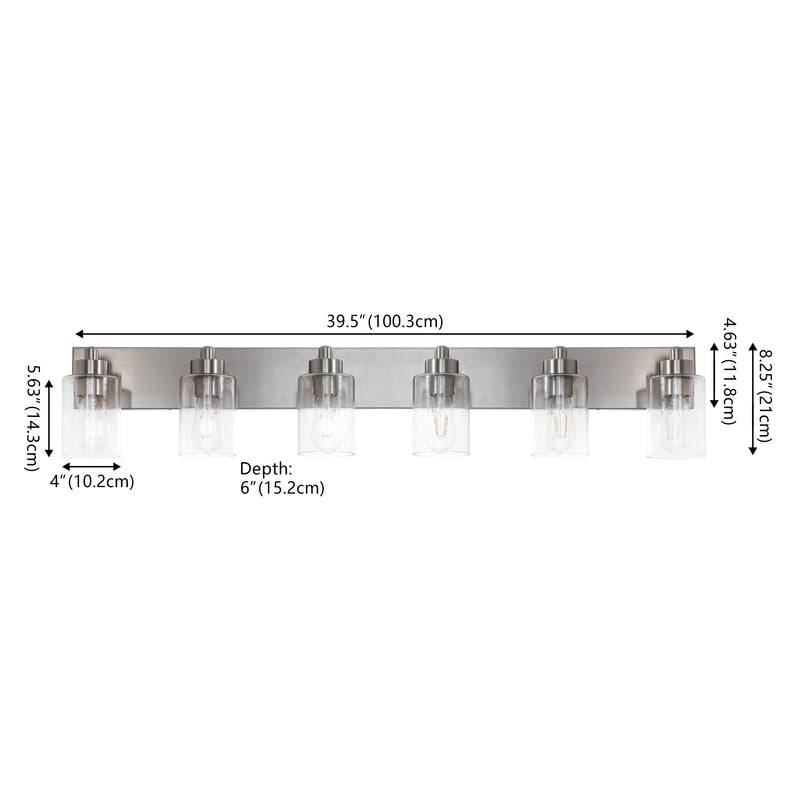 Irving Seeded Glass/Iron Modern Contemporary LED Vanity Light