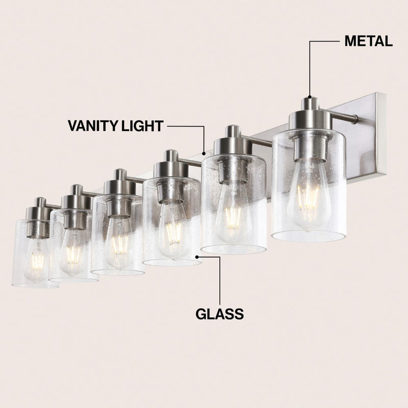 Irving Seeded Glass/Iron Modern Contemporary LED Vanity Light