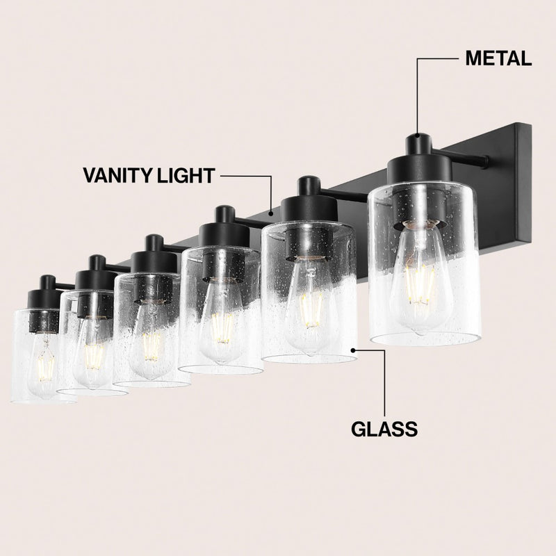 Irving Seeded Glass/Iron Modern Contemporary LED Vanity Light