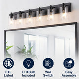 Irving Seeded Glass/Iron Modern Contemporary LED Vanity Light