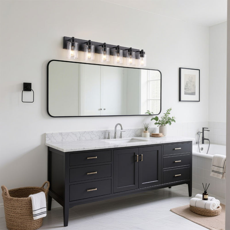 Irving Seeded Glass/Iron Modern Contemporary LED Vanity Light