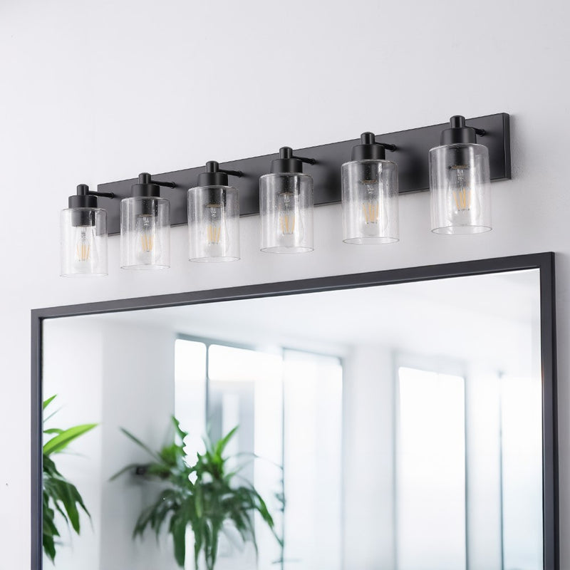 Irving Seeded Glass/Iron Modern Contemporary LED Vanity Light