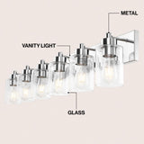 Irving Seeded Glass/Iron Modern Contemporary LED Vanity Light
