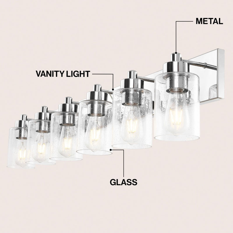 Irving Seeded Glass/Iron Modern Contemporary LED Vanity Light