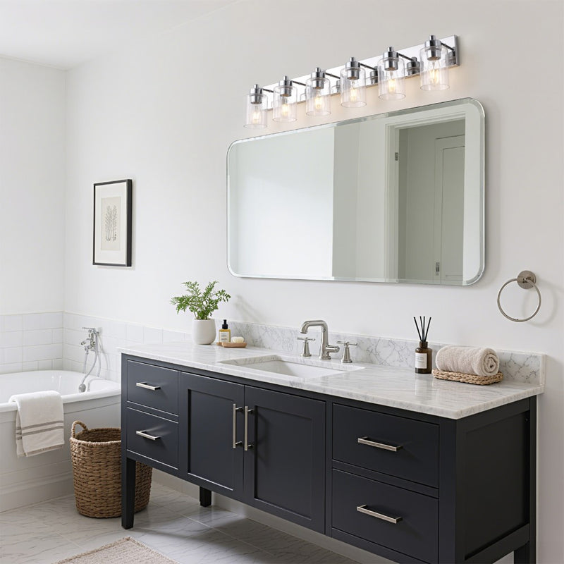 Irving Seeded Glass/Iron Modern Contemporary LED Vanity Light