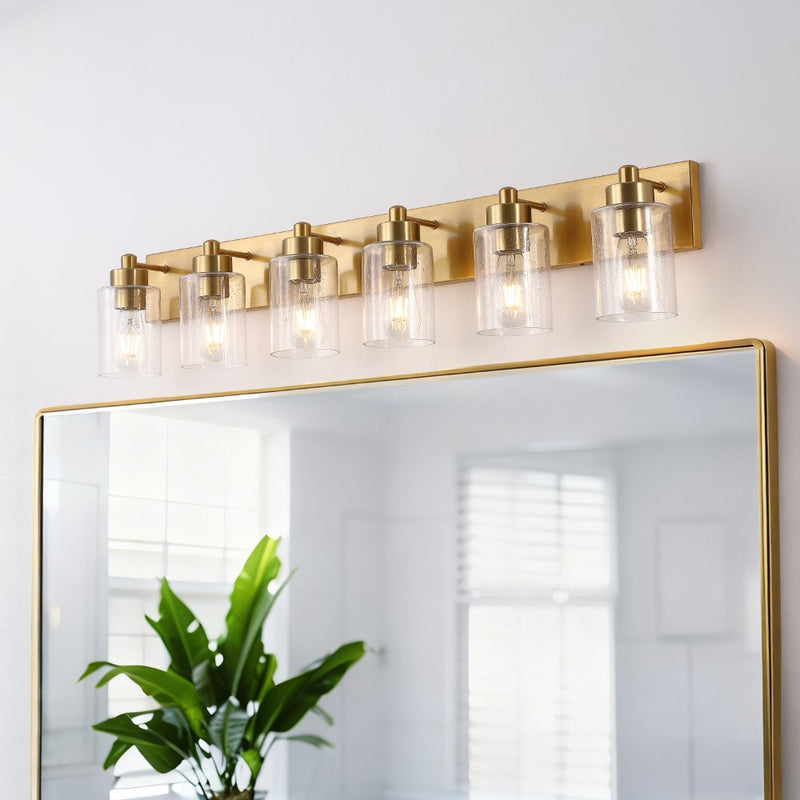 Irving Seeded Glass/Iron Modern Contemporary LED Vanity Light