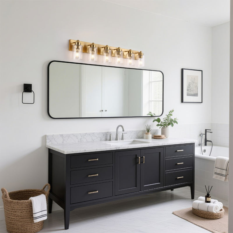 Irving Seeded Glass/Iron Modern Contemporary LED Vanity Light
