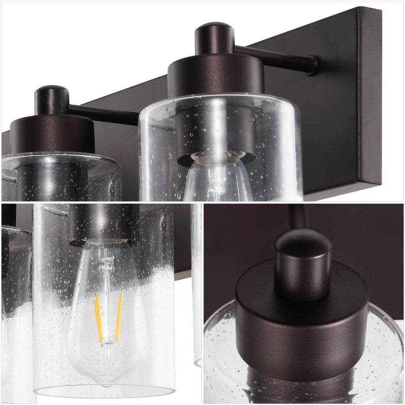 Irving Seeded Glass/Iron Modern Contemporary LED Vanity Light