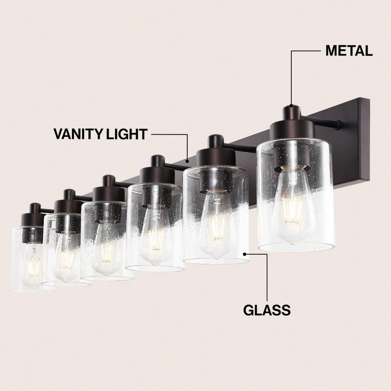Irving Seeded Glass/Iron Modern Contemporary LED Vanity Light