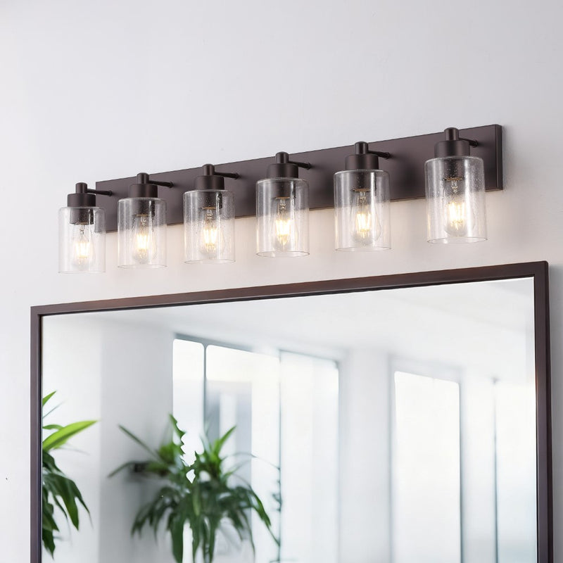 Irving Seeded Glass/Iron Modern Contemporary LED Vanity Light