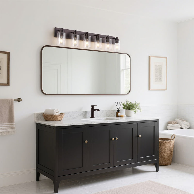 Irving Seeded Glass/Iron Modern Contemporary LED Vanity Light