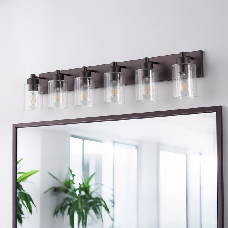 Irving Seeded Glass/Iron Modern Contemporary LED Vanity Light