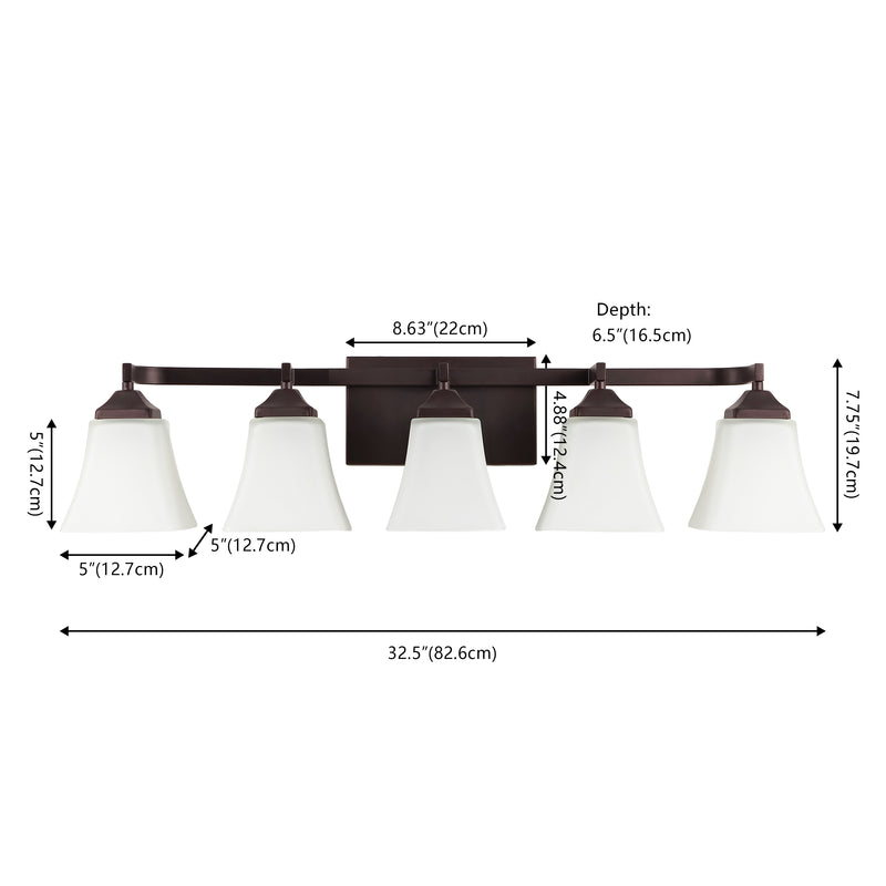 Staunton Farmhouse Cottage Metal LED Vanity Light with Frosted Glass Shades
