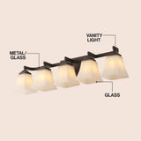 Staunton Farmhouse Cottage Metal LED Vanity Light with Frosted Glass Shades