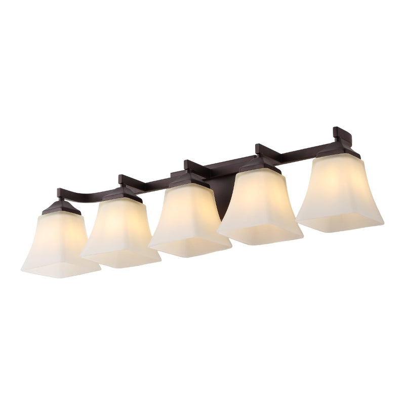 Staunton Farmhouse Cottage Metal LED Vanity Light with Frosted Glass Shades