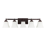 Staunton Farmhouse Cottage Metal LED Vanity Light with Frosted Glass Shades