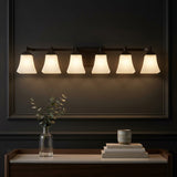 Staunton Farmhouse Cottage Metal LED Vanity Light with Frosted Glass Shades Oil Rubbed Bronze / 6 Sockets – AI-ON