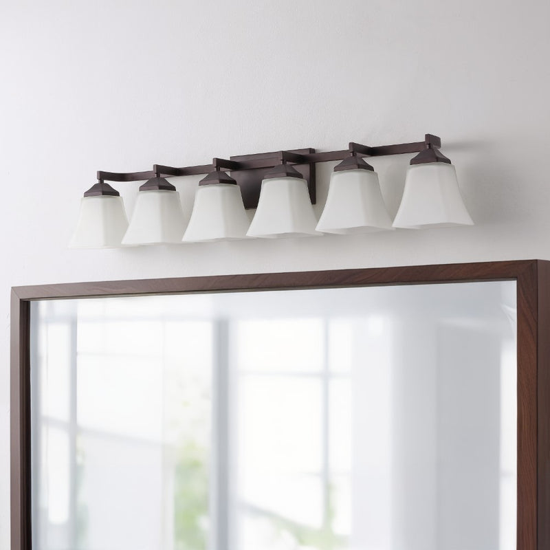 Staunton Farmhouse Cottage Metal LED Vanity Light with Frosted Glass Shades