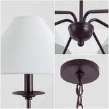 Phoebe 41.5" 6-Light Grand French Country Farmhouse Adjustable Swooping Arm Candle-Style Metal LED Chandelier