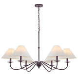 Phoebe 41.5" 6-Light Grand French Country Farmhouse Adjustable Swooping Arm Candle-Style Metal LED Chandelier
