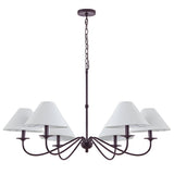 Phoebe 41.5" 6-Light Grand French Country Farmhouse Adjustable Swooping Arm Candle-Style Metal LED Chandelier
