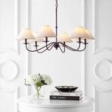 Phoebe 41.5" 6-Light Grand French Country Farmhouse Adjustable Swooping Arm Candle-Style Metal LED Chandelier