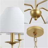 Phoebe 41.5" 6-Light Grand French Country Farmhouse Adjustable Swooping Arm Candle-Style Metal LED Chandelier
