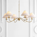 Phoebe 41.5" 6-Light Grand French Country Farmhouse Adjustable Swooping Arm Candle-Style Metal LED Chandelier