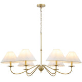 Phoebe 41.5" 6-Light Grand French Country Farmhouse Adjustable Swooping Arm Candle-Style Metal LED Chandelier