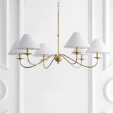 Phoebe 41.5" 6-Light Grand French Country Farmhouse Adjustable Swooping Arm Candle-Style Metal LED Chandelier