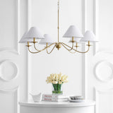 Phoebe 41.5" 6-Light Grand French Country Farmhouse Adjustable Swooping Arm Candle-Style Metal LED Chandelier