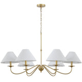 Phoebe 41.5" 6-Light Grand French Country Farmhouse Adjustable Swooping Arm Candle-Style Metal LED Chandelier