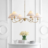 Phoebe 41.5" 6-Light Grand French Country Farmhouse Adjustable Swooping Arm Candle-Style Metal LED Chandelier