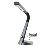 Milton 19" Aluminum Contemporary Minimalist Adjustable Head Dimmable USB Charging LED Task Lamp - JONATHAN Y