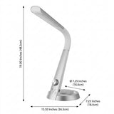 Milton 19" Aluminum Contemporary Minimalist Adjustable Head Dimmable USB Charging LED Task Lamp Sliver – DIM